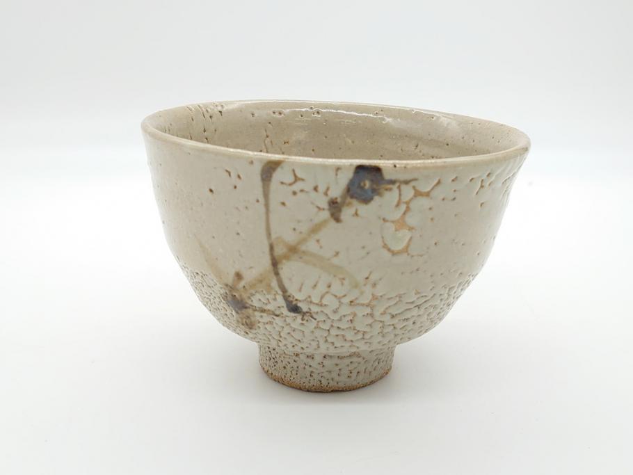 人間国宝　濱田庄司(浜田庄司)　益子焼　4.6寸　約14cm　鐵絵茶碗(共箱付き、鉄絵、抹茶碗、四寸六分、和食器、作家物)(R-062279)