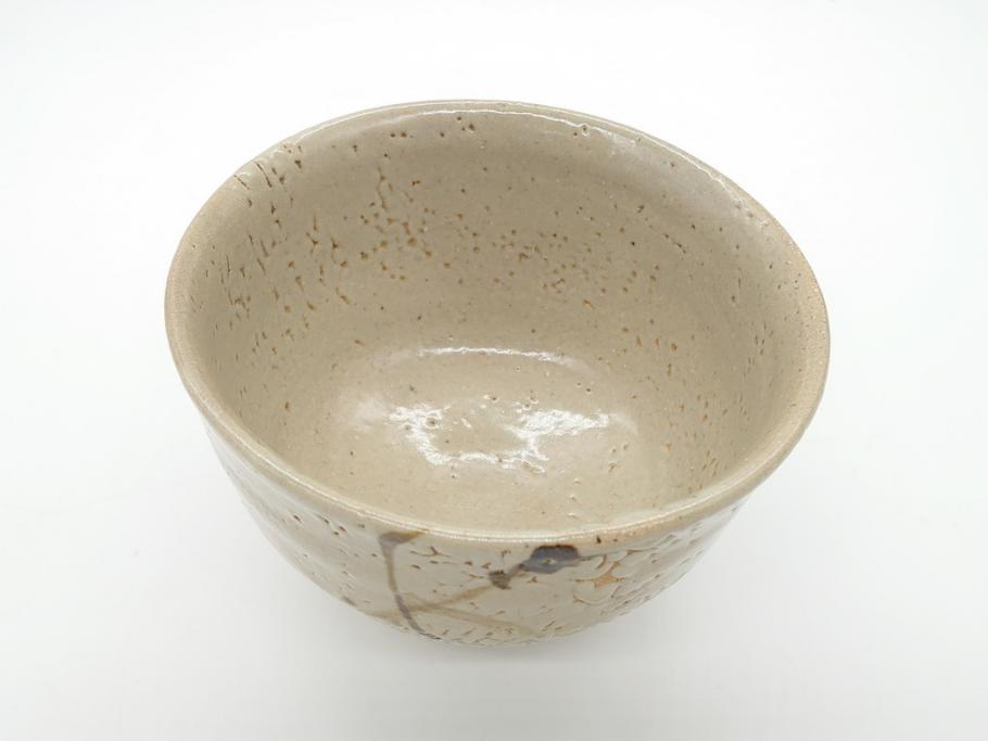 人間国宝　濱田庄司(浜田庄司)　益子焼　4.6寸　約14cm　鐵絵茶碗(共箱付き、鉄絵、抹茶碗、四寸六分、和食器、作家物)(R-062279)