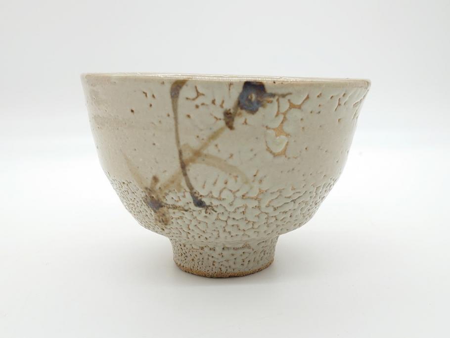 人間国宝　濱田庄司(浜田庄司)　益子焼　4.6寸　約14cm　鐵絵茶碗(共箱付き、鉄絵、抹茶碗、四寸六分、和食器、作家物)(R-062279)