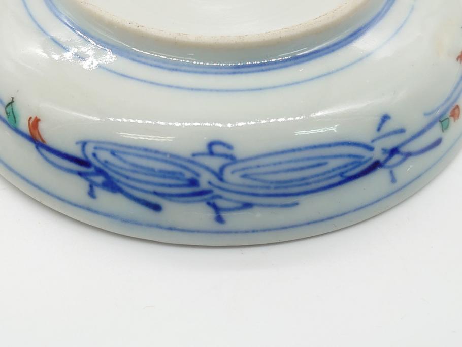明治期　伊万里焼　色絵　金彩　花文　3.8寸皿　約11.5cm　色彩豊かで食卓に華やぎをもたらす小皿3客セット(三寸八分、赤絵、和食器、和皿)(R-062283)