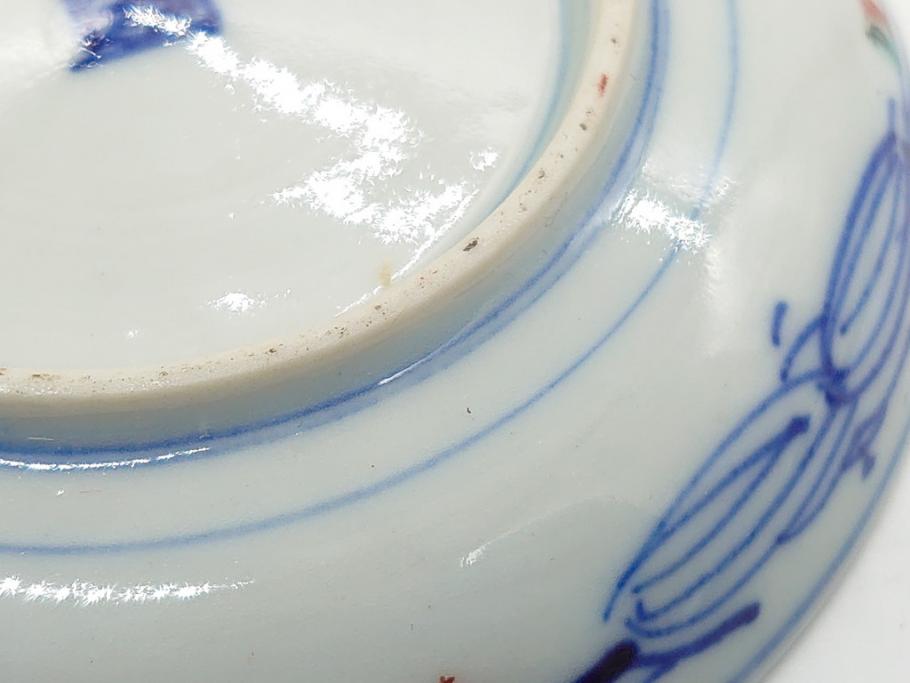 明治期　伊万里焼　色絵　金彩　花文　3.8寸皿　約11.5cm　色彩豊かで食卓に華やぎをもたらす小皿3客セット(三寸八分、赤絵、和食器、和皿)(R-062284)