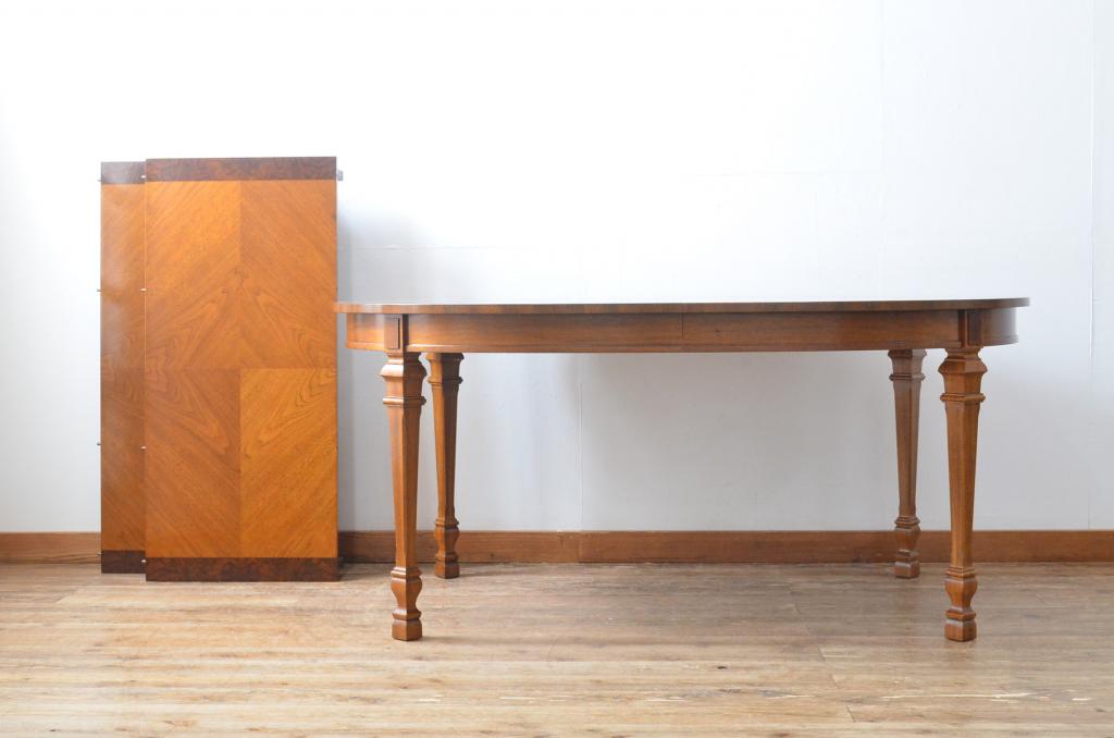 中古　美品　DREXEL HERITAGE(ドレクセルヘリテイジ)　FRANCESCA(フランチェスカ)シリーズ　優美な佇まいのダイニングテーブル(エクステンションテーブル)(定価約65万円)(R-053276)