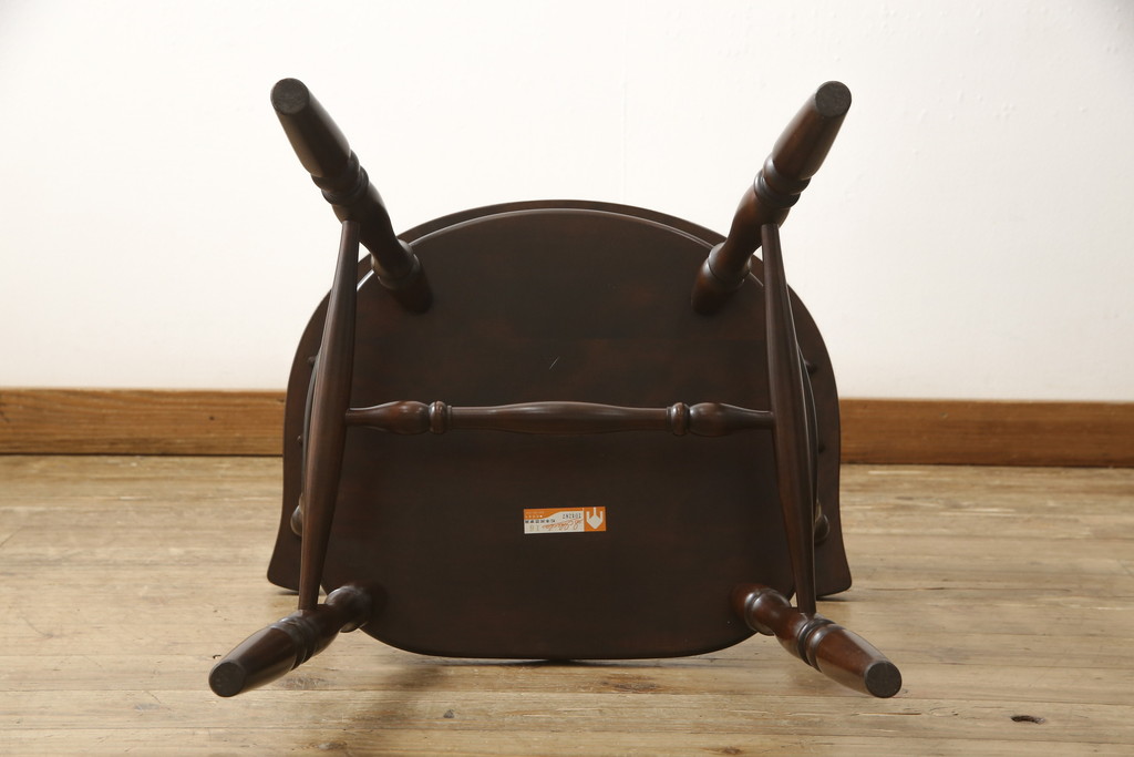 中古　美品　松本民芸家具　#91型　落ち着きのある大人カフェ風インテリアが叶うキャプテンチェア(アームチェア、板座チェア、椅子、ダイニングチェア)(R-058283)