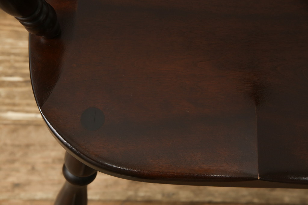 中古　美品　松本民芸家具　#91型　落ち着きのある大人カフェ風インテリアが叶うキャプテンチェア(アームチェア、板座チェア、椅子、ダイニングチェア)(R-058284)