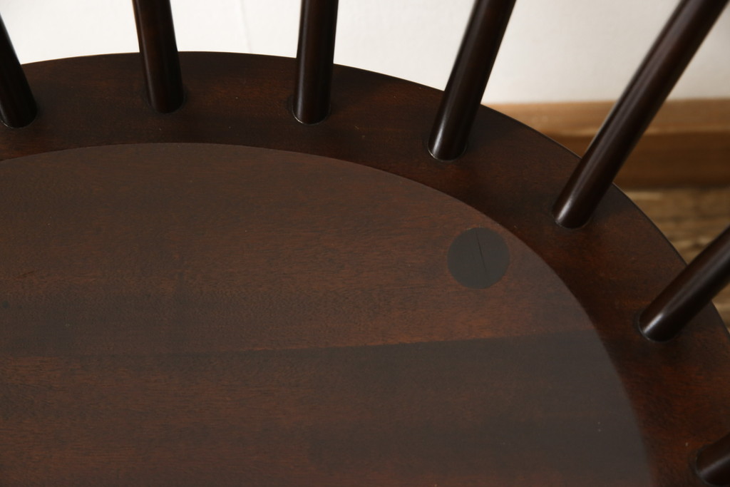 中古　美品　松本民芸家具　#91型　落ち着きのある大人カフェ風インテリアが叶うキャプテンチェア(アームチェア、板座チェア、椅子、ダイニングチェア)(R-058284)