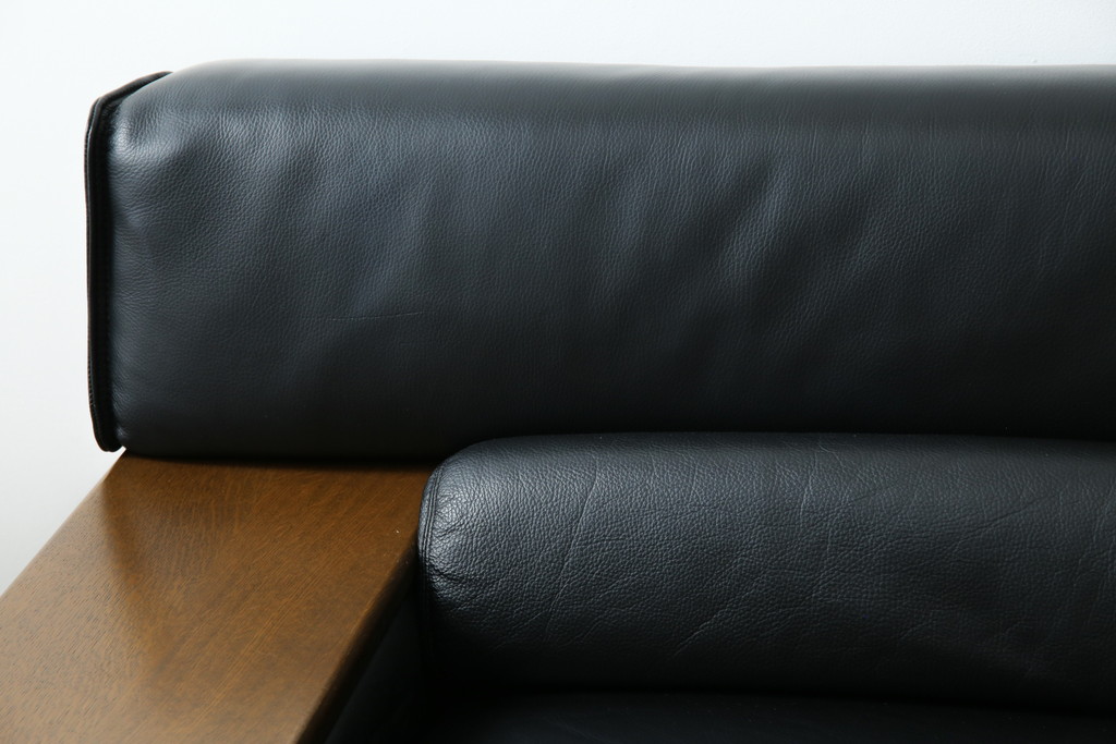 中古　美品　展示品　CONDE HOUSE(カンディハウス)　BOLS(ボルス)　本革(レザー)　個性が光るモダンデザインの2人掛けソファ(アームソファ、2P)(定価約76万円)(R-083926)