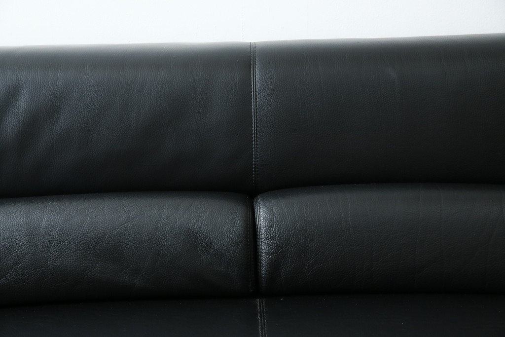 中古　美品　展示品　CONDE HOUSE(カンディハウス)　BOLS(ボルス)　本革(レザー)　個性が光るモダンデザインの2人掛けソファ(アームソファ、2P)(定価約76万円)(R-083926)