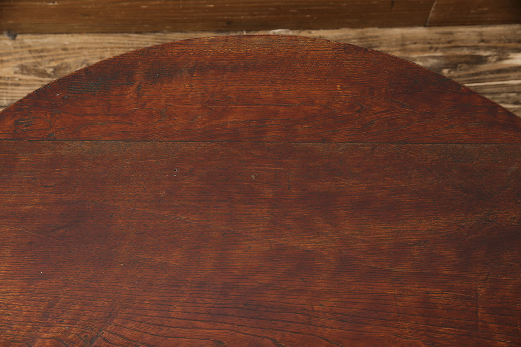 和製アンティーク　昭和初期　栓材　レトロな空間づくりにおすすめ!懐かしさ溢れる丸ちゃぶ台(座卓、折りたたみテーブル、ローテーブル)(R-051418)