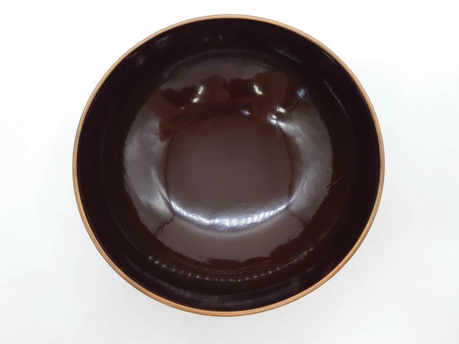 明治～大正期　輪島塗　沈金蒔絵　木製　菊竹図　雅やかな図柄が素敵な蓋付お椀6客セット(漆器、漆芸、金彩、和食器)(R-077232)