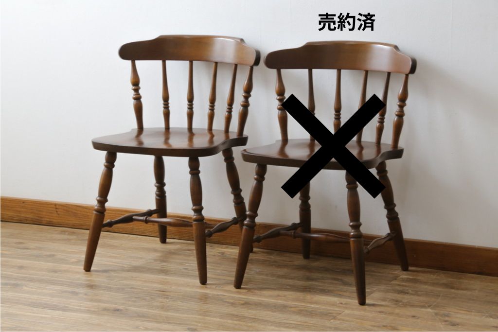 和製ビンテージ　飛騨家具　WINDS太平　ブナ材製のチェア(ダイニングチェア、椅子、イス、板座チェア、ヴィンテージ)(R-084356)