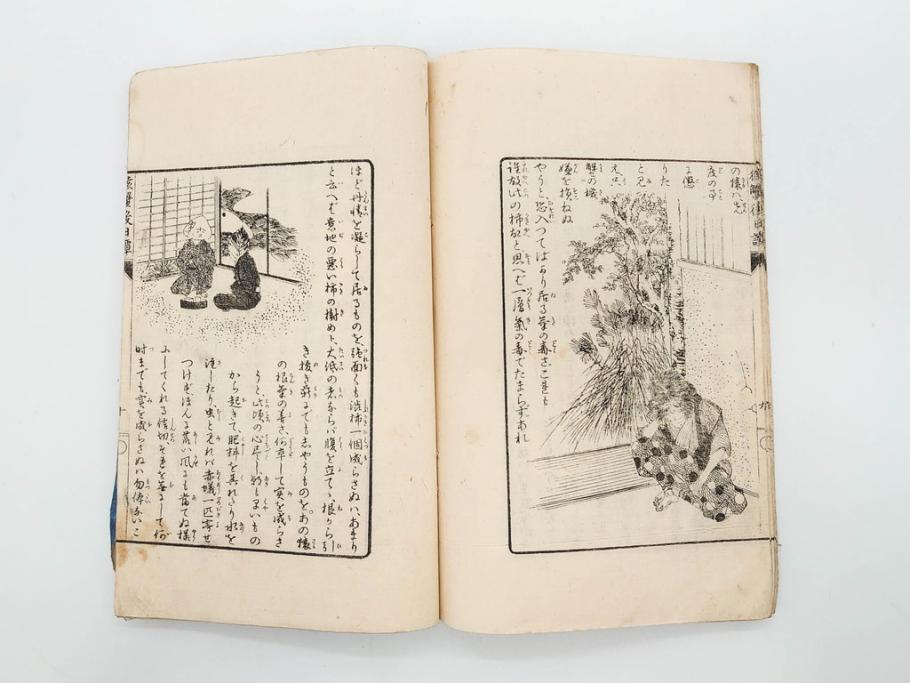 明治　幼年文学　鬼桃太郎　尾崎紅葉/幼年文学第二　猿蟹後日譚　大江小波(博文館、木版画、和本、和書、一名・猿蟹弔合戦)(R-077234)