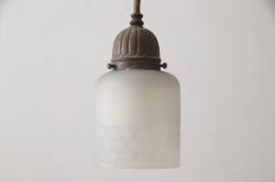 アンティーク照明　重厚な佇まいが存在感を放つ銅製の灯籠(灯篭、吊り下げ照明、天井照明)(R-049181)