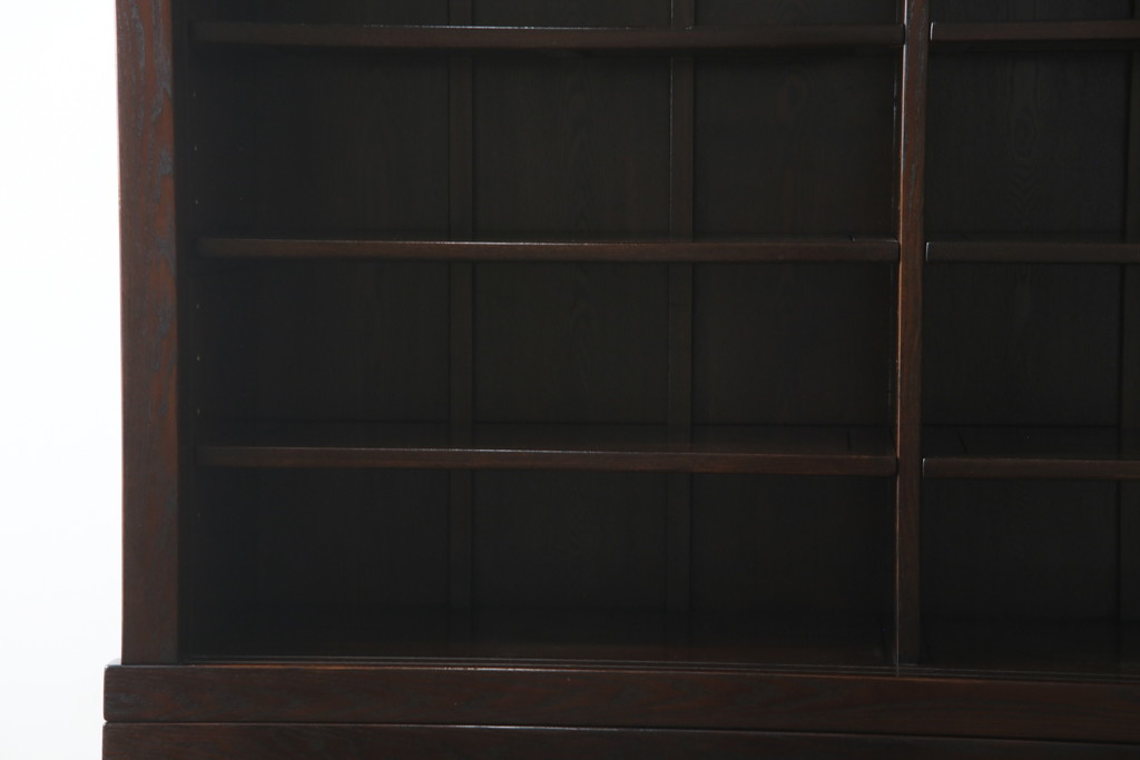 中古　美品!!　広島県　博永家具　松尾博昭作　重厚感ある佇まいが魅力的な五尺水屋箪笥(食器棚、戸棚、収納棚、キャビネット)(R-074263)