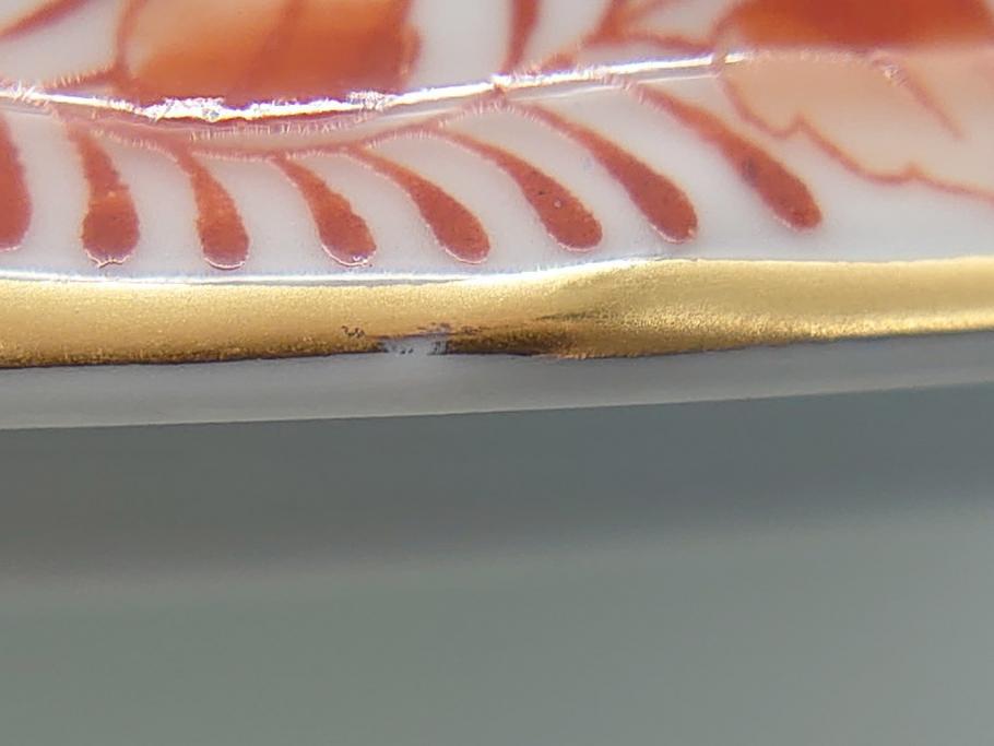 希少　ヘレンド　ハンガリー　HEREND HVNGARY　アポニー　オレンジ　テーブルウェアとしてもインテリアとしても使用できる愛らしいデザインのプレート&シュガーポットセット(HUNGARY、ボンボン入れ、蓋物、小物入れ、皿、バラ、薔薇、西洋陶磁器)(R-062286)