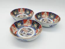 希少　上手物　オールド香蘭社　有田焼　色絵花図　錦手　6.4寸中皿5枚セット(変形皿、和食器、皿)(R-061072)