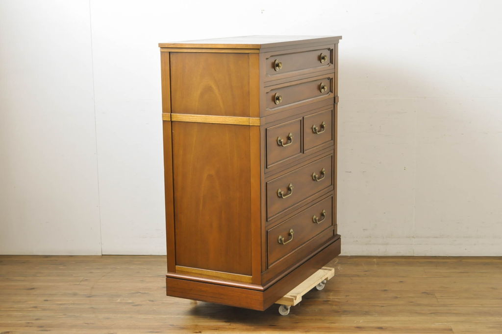 中古　特注品　DREXEL HERITAGE(ドレクセルヘリテイジ)　Triune(トライユン)　気品溢れるエレガントなマホガニー材製チェスト(引き出し、サイドチェスト、サイドボード)(R-062007)