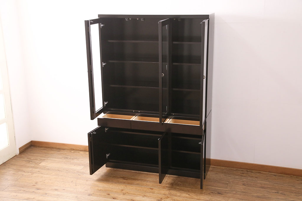 中古　美品　モリシゲ(MORISHIGE/森繁)　コモード38　シンプルでシックな佇まいのダイニングボード(食器棚、カップボード、キャビネット)(定価約75万円)(R-049171)