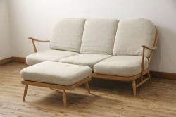 【買取】イギリスビンテージ　希少!　ERCOL(アーコール)　3人掛けソファとオットマンのセットを買取りました。