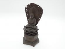 江戸〜明治期　時代物　古銅　坐像(釈迦如来?、阿弥陀如来?、仏教美術)(R-062346)