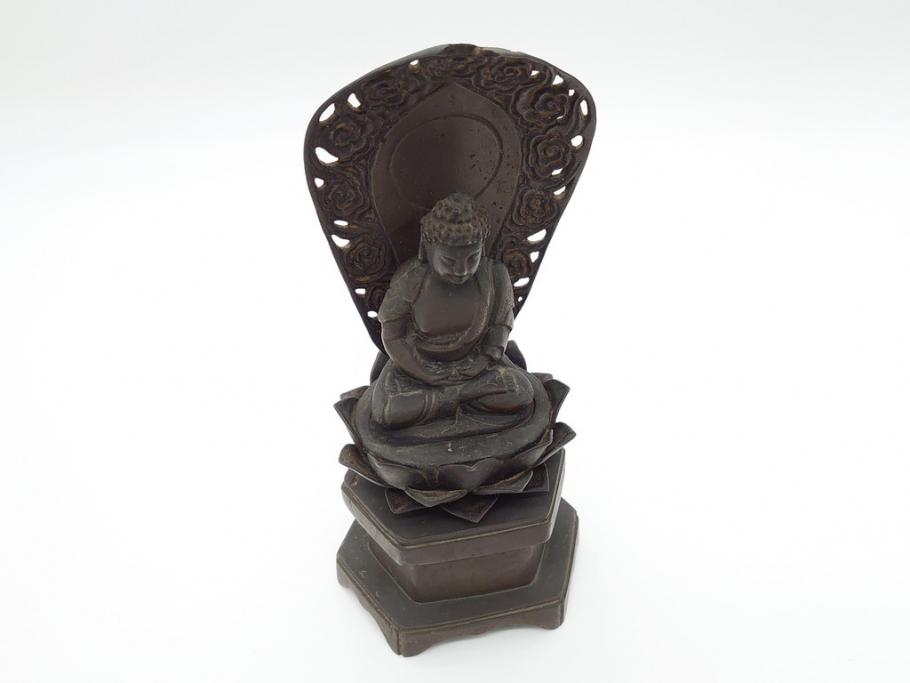 江戸〜明治期　時代物　古銅　坐像(釈迦如来?、阿弥陀如来?、仏教美術)(R-062346)