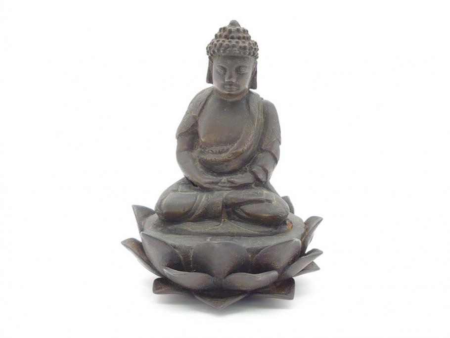 江戸〜明治期　時代物　古銅　坐像(釈迦如来?、阿弥陀如来?、仏教美術)(R-062346)