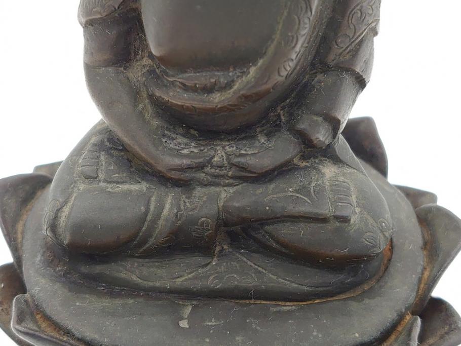 江戸〜明治期　時代物　古銅　坐像(釈迦如来?、阿弥陀如来?、仏教美術)(R-062346)