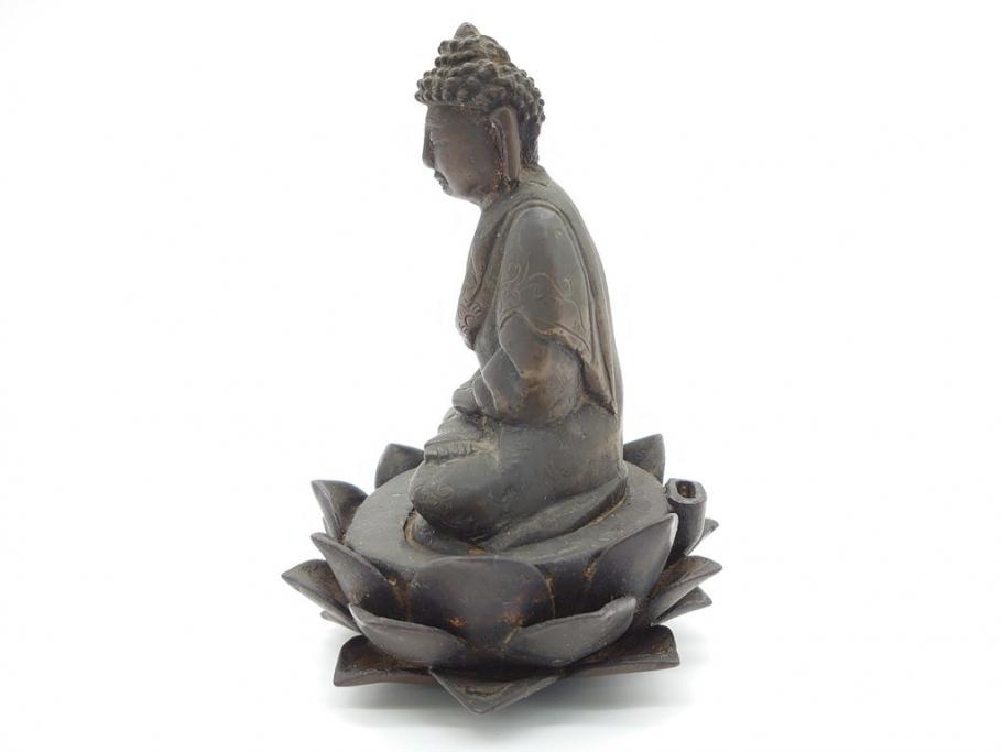 江戸〜明治期　時代物　古銅　坐像(釈迦如来?、阿弥陀如来?、仏教美術)(R-062346)