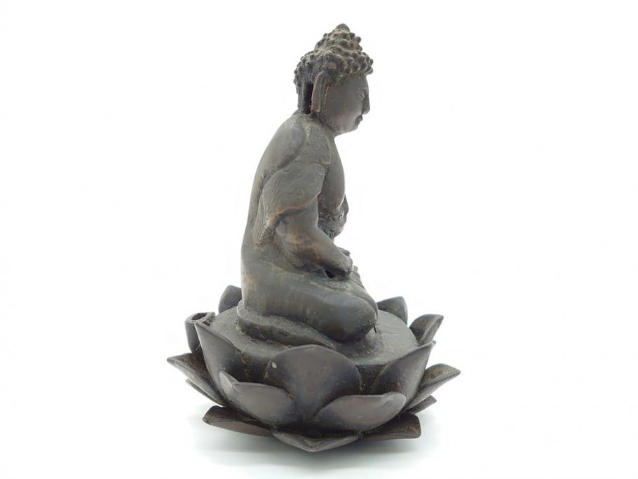 江戸〜明治期　時代物　古銅　坐像(釈迦如来?、阿弥陀如来?、仏教美術)(R-062346)