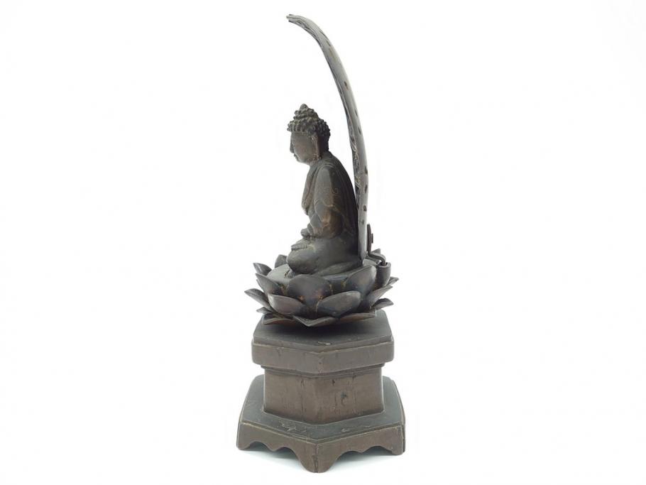 江戸〜明治期　時代物　古銅　坐像(釈迦如来?、阿弥陀如来?、仏教美術)(R-062346)