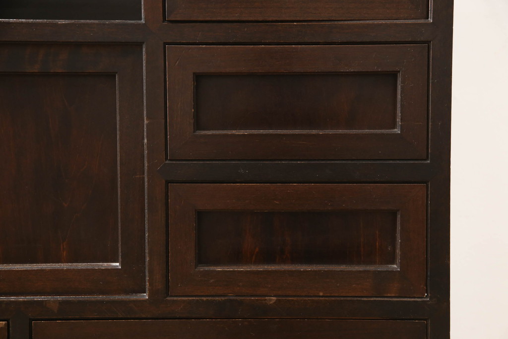 ヴィンテージ　松本民芸家具　絶版品!直線的なデザインが美しい戸棚(収納棚、サイドボード、ビンテージ)(R-063427)