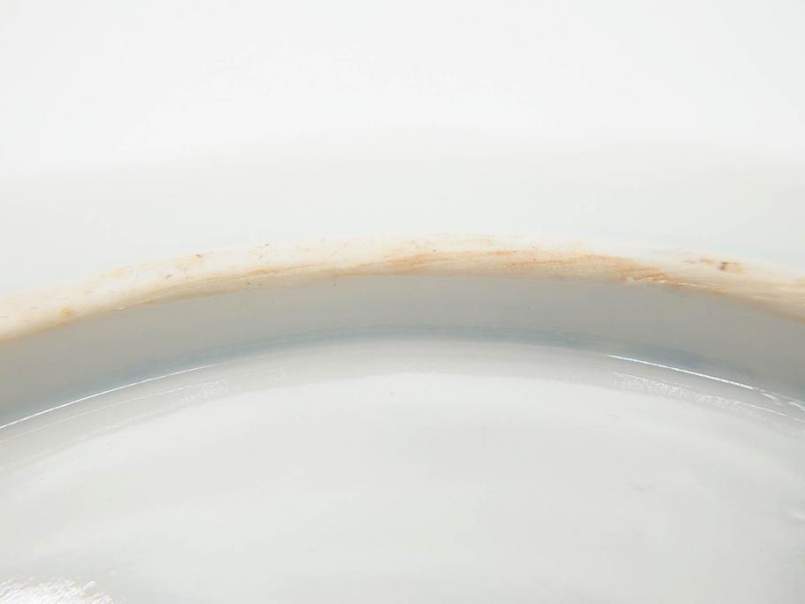 幕末期　伊万里　色絵　染付　約22cm　7寸　煌びやかな金彩が魅力的な中皿3枚セット(獅子、松竹、和食器、七寸)(R-070490)