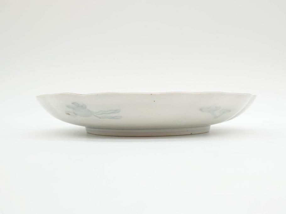 幕末期　伊万里　色絵　染付　約22cm　7寸　煌びやかな金彩が魅力的な中皿3枚セット(獅子、松竹、和食器、七寸)(R-070491)