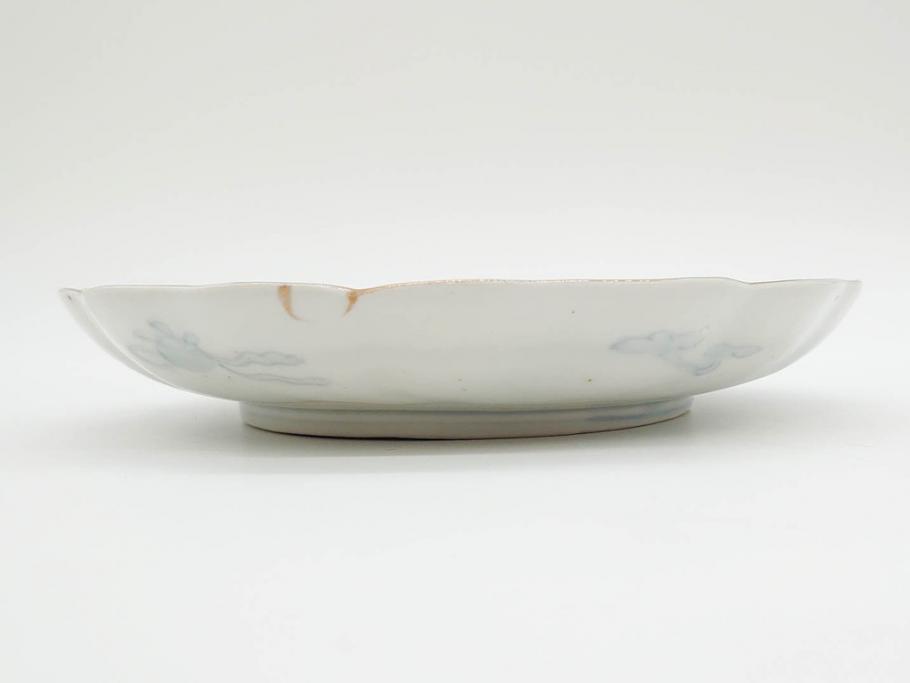 幕末期　伊万里　色絵　染付　約22cm　7寸　煌びやかな金彩が魅力的な中皿3枚セット(獅子、松竹、和食器、七寸)(R-070491)
