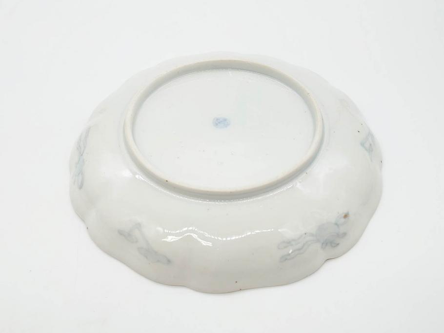 幕末期　伊万里　色絵　染付　約22cm　7寸　煌びやかな金彩が魅力的な中皿3枚セット(獅子、松竹、和食器、七寸)(R-070491)