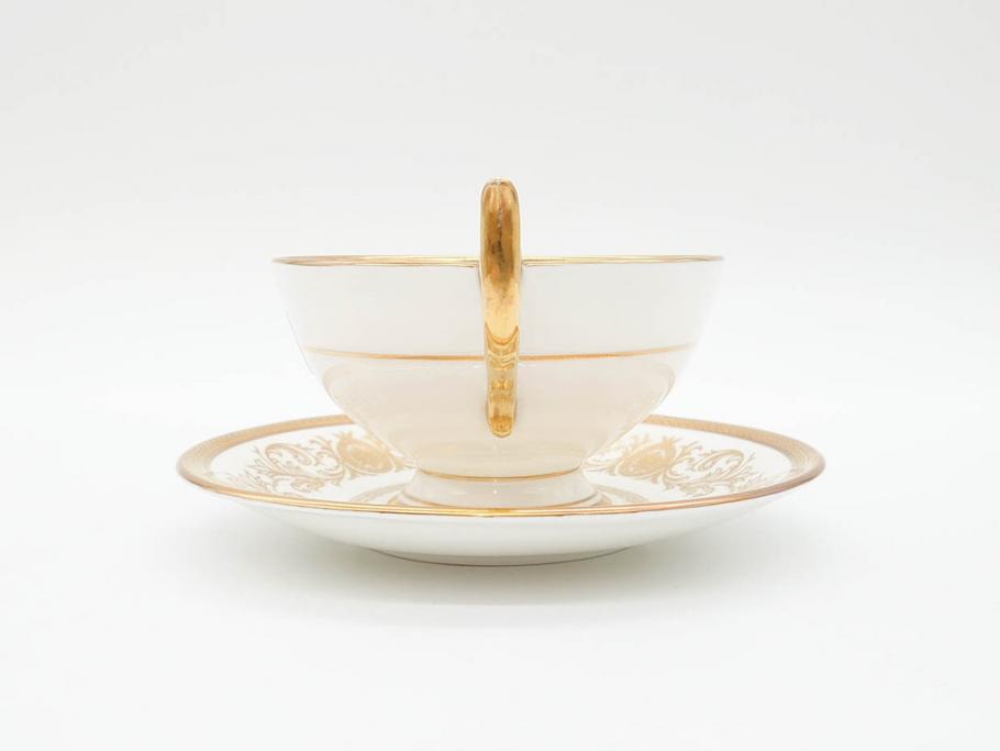 イギリス　AYNSLEY(エインズレイ)　Imperial Gold(インペリアルゴールド)　煌びやかな金の装飾が美しいカップ&ソーサー5客セット(洋食器、C&S)(R-070493)