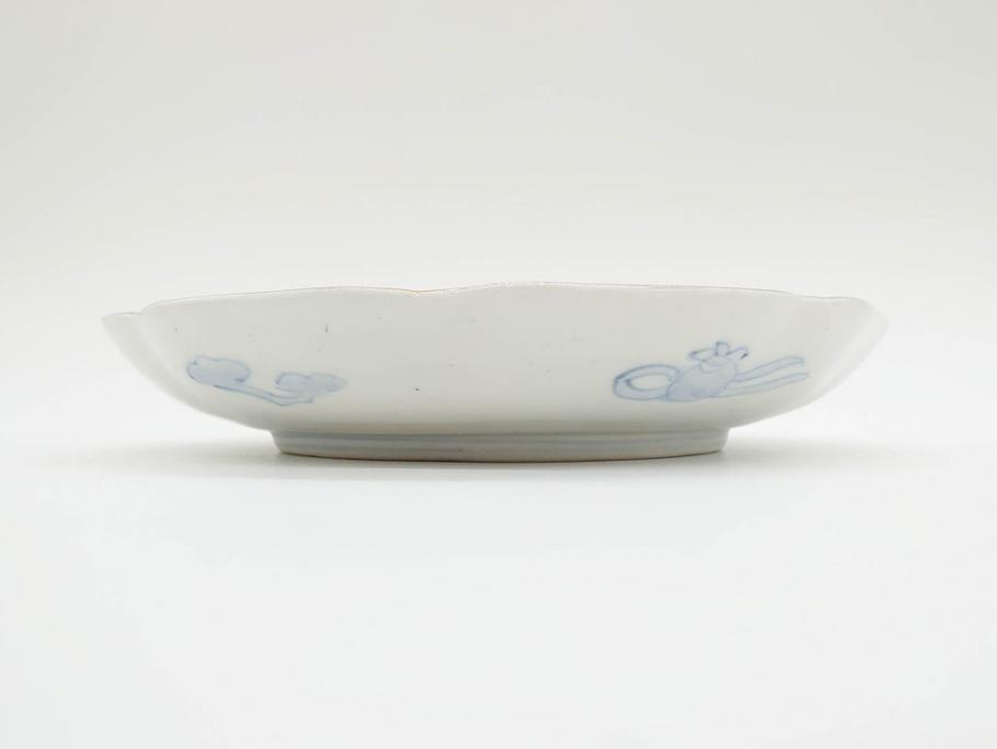 幕末期　伊万里　色絵　染付　約22cm　7寸　煌びやかな金彩が魅力的な中皿3枚セット(獅子、松竹、和食器、七寸)(R-070633)