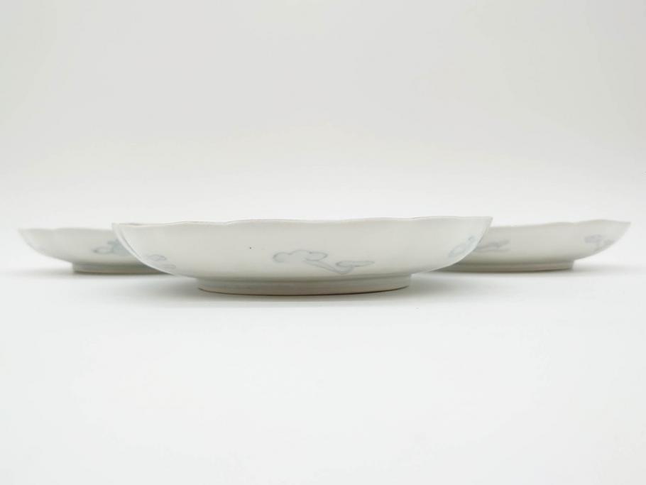 幕末期　伊万里　色絵　染付　約22cm　7寸　煌びやかな金彩が魅力的な中皿3枚セット(獅子、松竹、和食器、七寸)(R-070634)