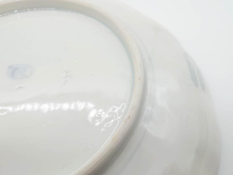 幕末期　伊万里　色絵　染付　約22cm　7寸　煌びやかな金彩が魅力的な中皿3枚セット(獅子、松竹、和食器、七寸)(R-070634)