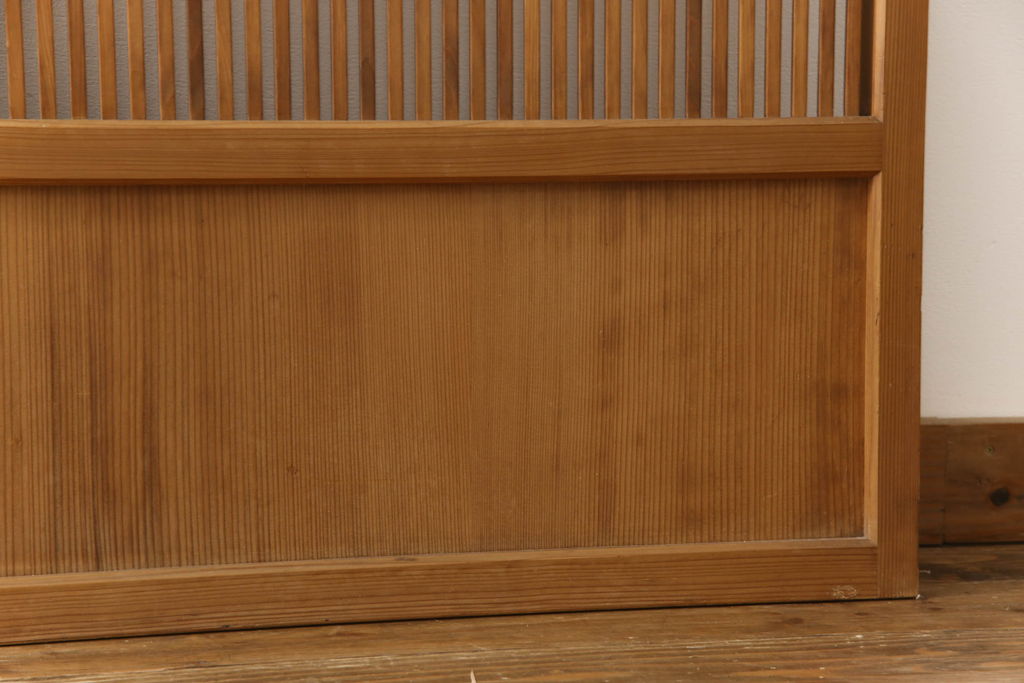アンティーク建具　落ち着いた和の雰囲気を演出する格子戸4枚セット(引き戸、ガラス帯戸)(R-063382)