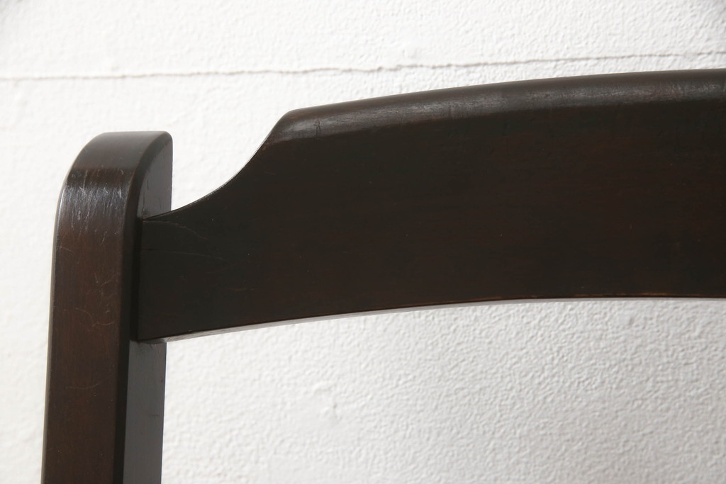 和製ビンテージ　北海道民芸家具　HM620　滑らかな木肌が上品なラダーバックチェア2脚セット(椅子、イス、ダイニングチェア、板座チェア、ヴィンテージ)(R-061675)