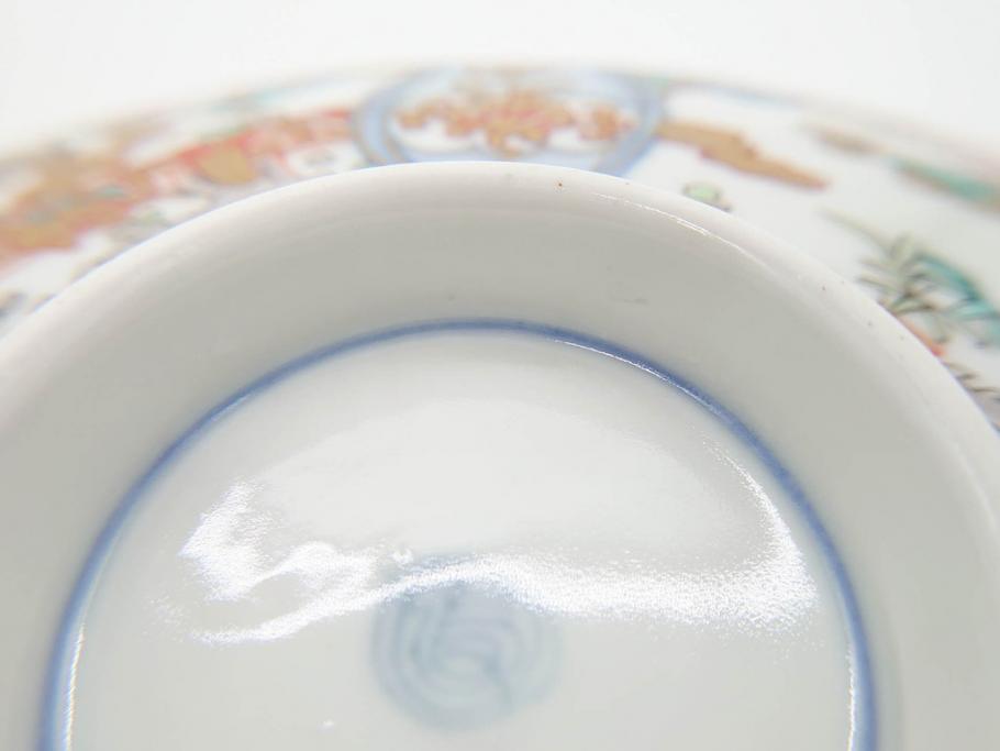 幕末〜明治期　伊万里　金彩　約14cm　4.4寸　華やかな色絵が食卓に彩を与える蓋付き茶碗3客セット(獅子、松竹、和食器、四寸四分)(R-070637)