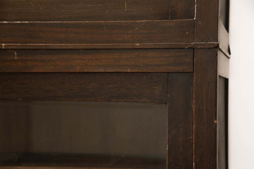 和製アンティーク　大正ロマン　レトロな佇まいが魅力的なサイドボード(収納棚、サイドキャビネット、戸棚、食器棚、飾り棚、ガラスケース、店舗什器、本箱、ブックケース)(R-070177)