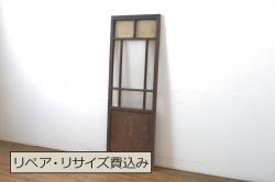 中古　ブランド家具　総ナラ(楢)材　立派な彫刻の高級ドア1枚(オークドア、扉、木製ドア、玄関ドア、建具)(R-063776)