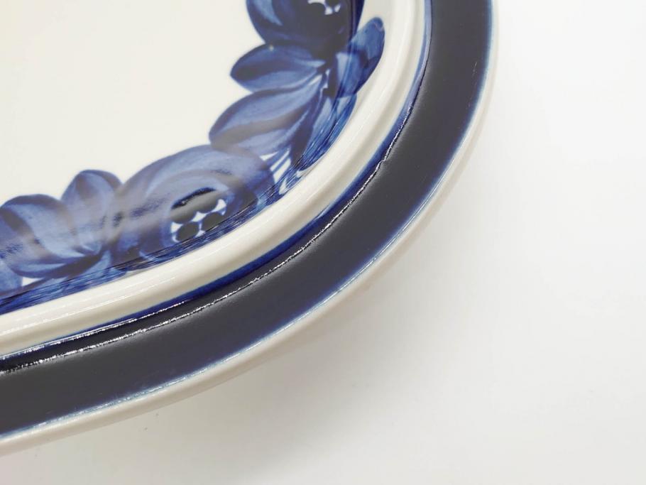 ARABIA FINLAND　Anemone(アネモネ)　Ulla Procope(ウラ・プロコッペ)　濃淡の色使いが美しいオーバルプレート(アラビア、フィンランド、Sモデル、北欧食器、大皿)(R-070650)