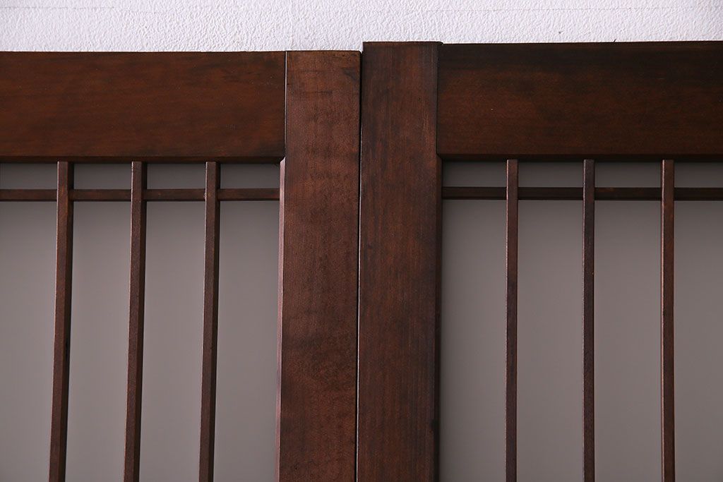 ヒノキ材　銀モールガラス　和の雰囲気漂うガラス戸4枚セット(引き戸)