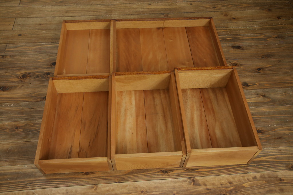中古　超美品　Oak Village(オークヴィレッジ、オークビレッジ)　杢目の美しさが際立つ片袖机(片袖デスク、ワークデスク、在宅用、在宅ワーク用) (R-082648)