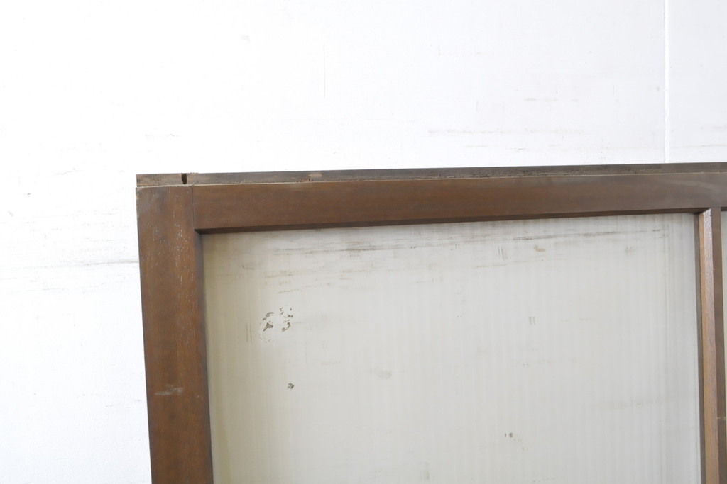 和製アンティーク　昭和レトロなモールガラス入り引き戸1枚(建具、ガラス戸)(R-063763)