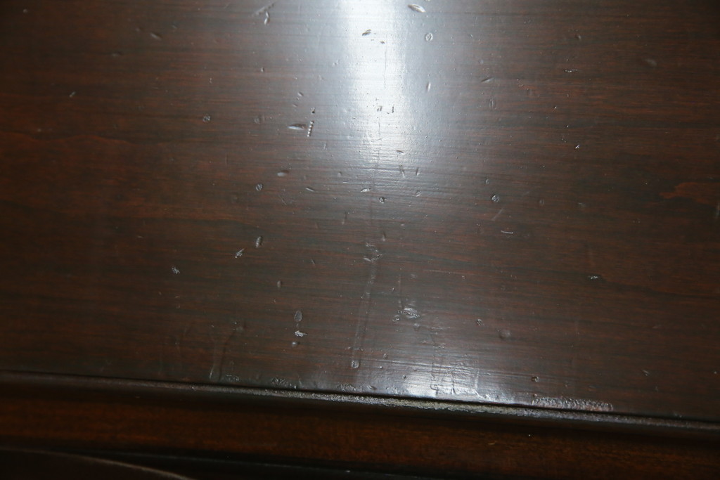 アメリカビンテージ　老舗工房　Jasper Cabinet(ジャスパーキャビネット)社　クラッシックデザインの小振りなビューローブックケース(ライディングビューロー、ライティングデスク、机、ワークデスク、本箱、本棚、飾り棚、収納棚、戸棚、引き出し、在宅用、在宅ワーク用、簿記机、ヴィンテージ)(R-083374)
