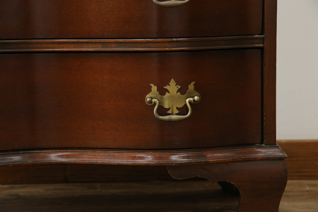 アメリカビンテージ　老舗工房　Jasper Cabinet(ジャスパーキャビネット)社　クラッシックデザインの小振りなビューローブックケース(ライディングビューロー、ライティングデスク、机、ワークデスク、本箱、本棚、飾り棚、収納棚、戸棚、引き出し、在宅用、在宅ワーク用、簿記机、ヴィンテージ)(R-083374)