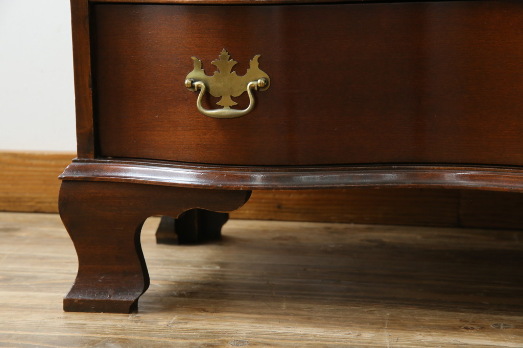アメリカビンテージ　老舗工房　Jasper Cabinet(ジャスパーキャビネット)社　クラッシックデザインの小振りなビューローブックケース(ライディングビューロー、ライティングデスク、机、ワークデスク、本箱、本棚、飾り棚、収納棚、戸棚、引き出し、在宅用、在宅ワーク用、簿記机、ヴィンテージ)(R-083374)